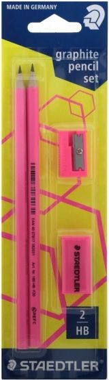 Staedtler Neon Set 2lapis Hb+borracha+apontador